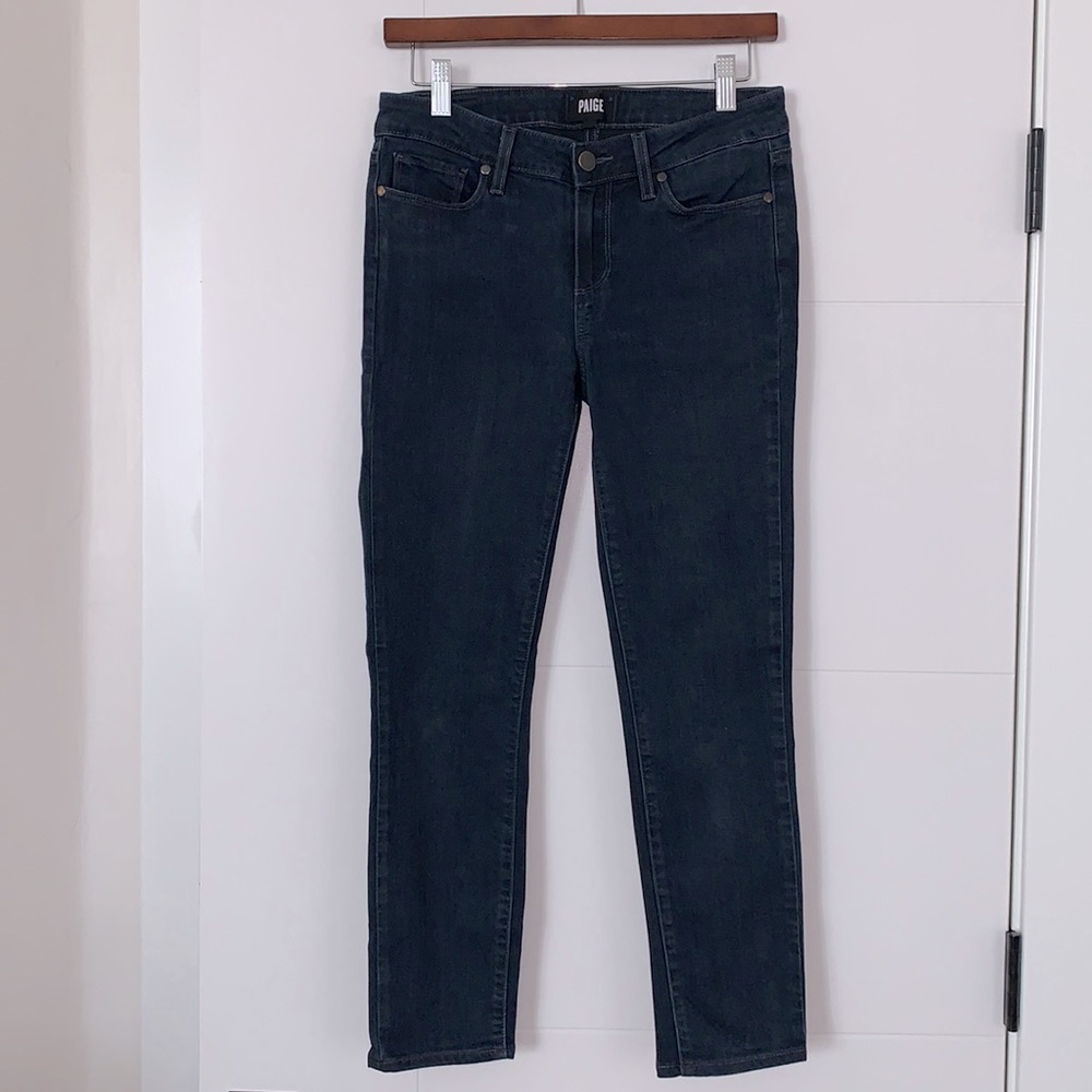 PAIGE Dark Blue Skinny Crop Jeans Size 28
